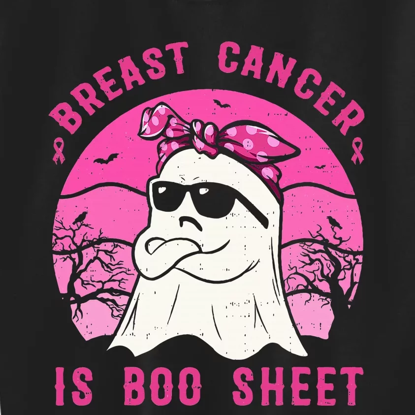 Breast Cancer Is Boo Sheet Breast Cancer Warrior Halloween Kids Sweatshirt