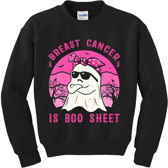 Breast Cancer Is Boo Sheet Breast Cancer Warrior Halloween Kids Sweatshirt