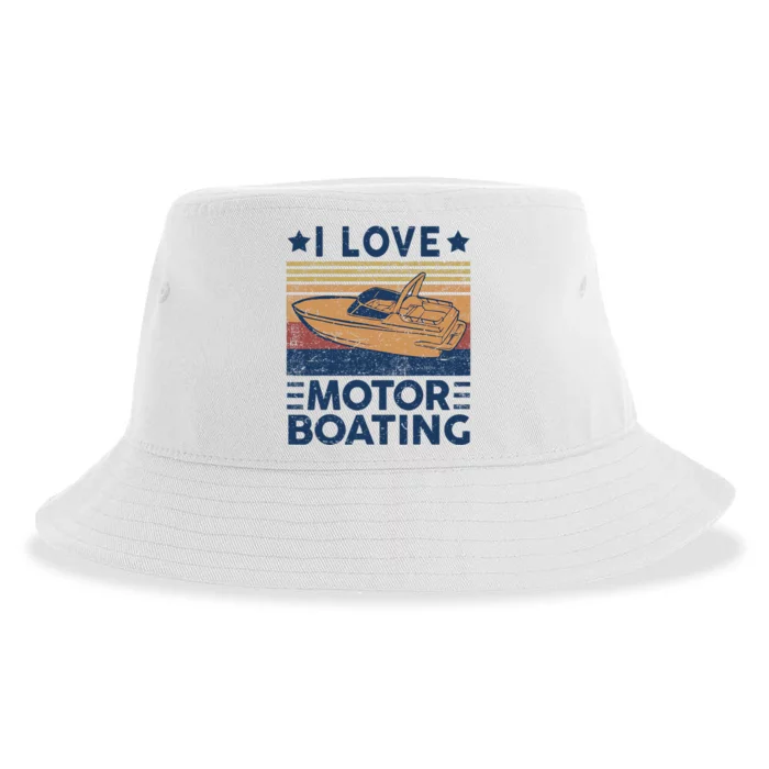 Boat Captain I Love Motorboating Motorboating Sustainable Bucket Hat