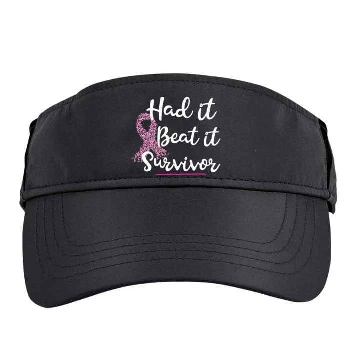 Breast Cancer I Had It I Beat It Survivor Ribbon Adult Drive Performance Visor