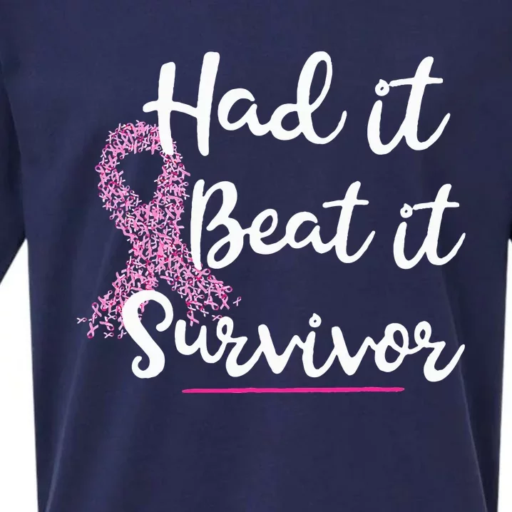 Breast Cancer I Had It I Beat It Survivor Ribbon Sueded Cloud Jersey T-Shirt