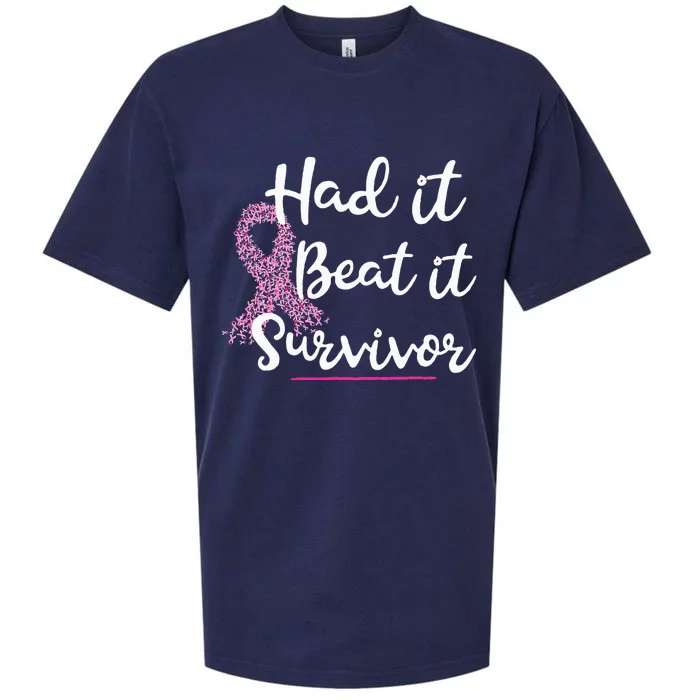 Breast Cancer I Had It I Beat It Survivor Ribbon Sueded Cloud Jersey T-Shirt