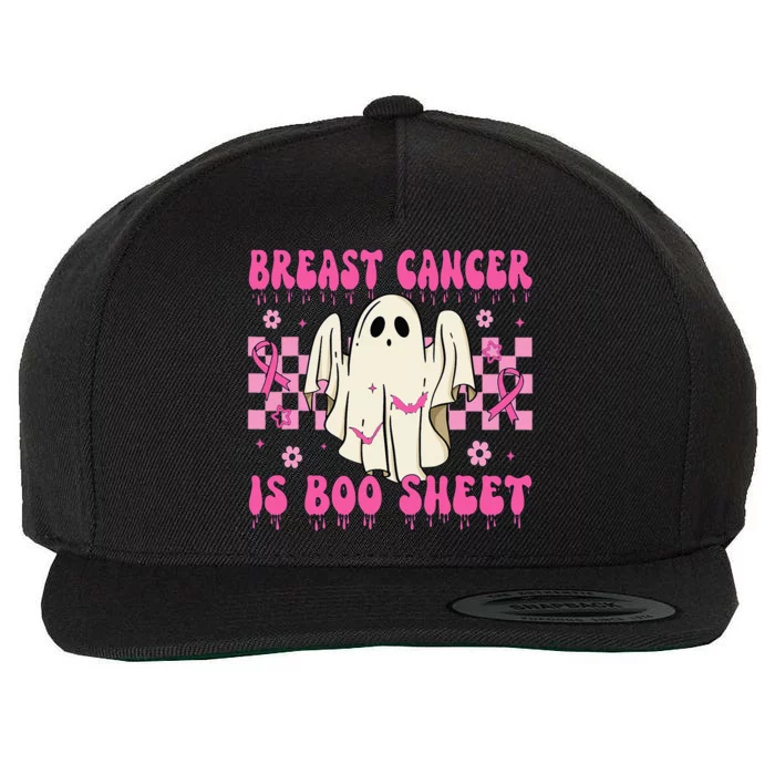 Breast Cancer Is Boo Sheet Halloween Breast Cancer Awareness Wool Snapback Cap