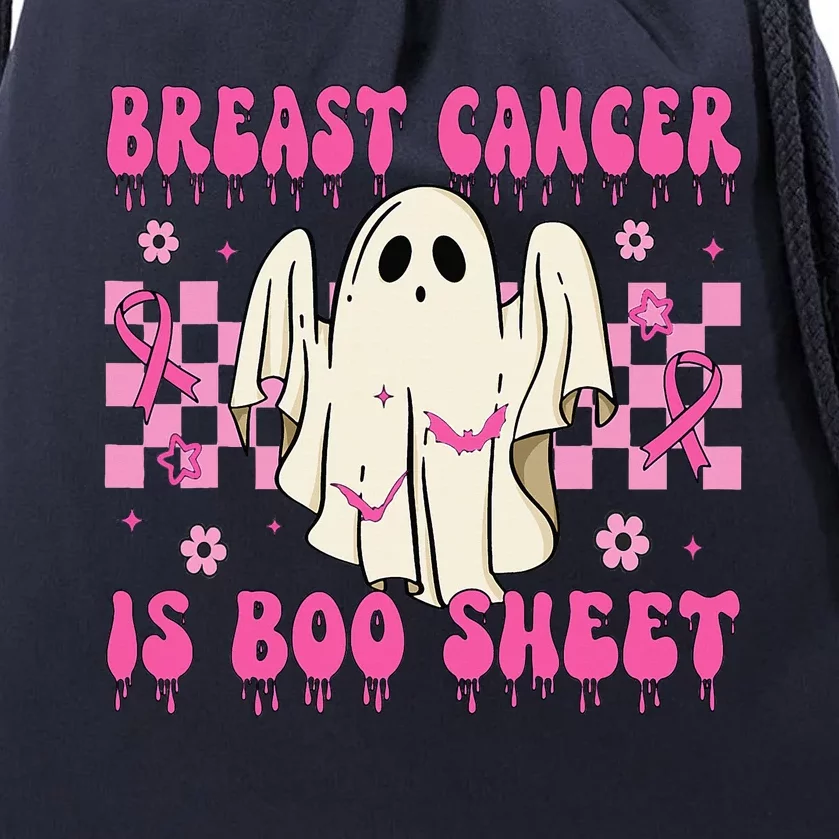 Breast Cancer Is Boo Sheet Halloween Breast Cancer Awareness Drawstring Bag