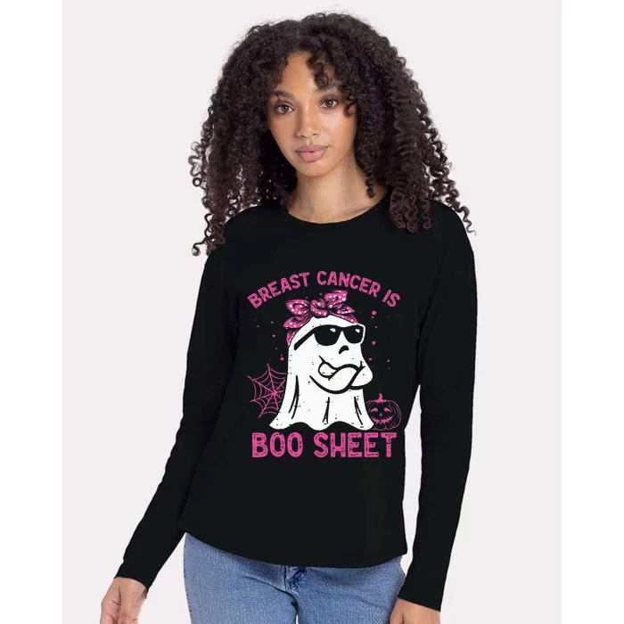 Breast Cancer Is Boo Sheet Breast Cancer Warrior Womens Cotton Relaxed Long Sleeve T-Shirt