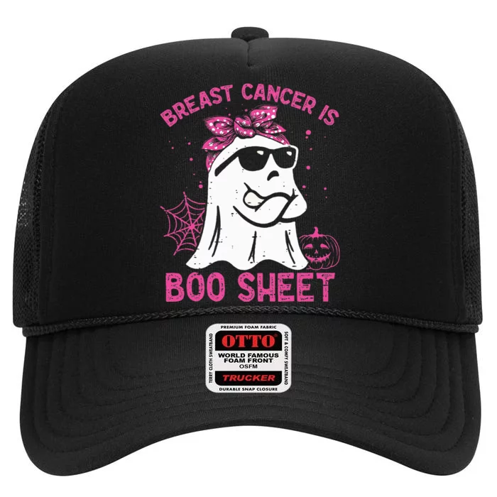 Breast Cancer Is Boo Sheet Breast Cancer Warrior High Crown Mesh Trucker Hat