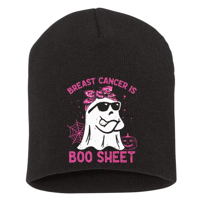 Breast Cancer Is Boo Sheet Breast Cancer Warrior Short Acrylic Beanie