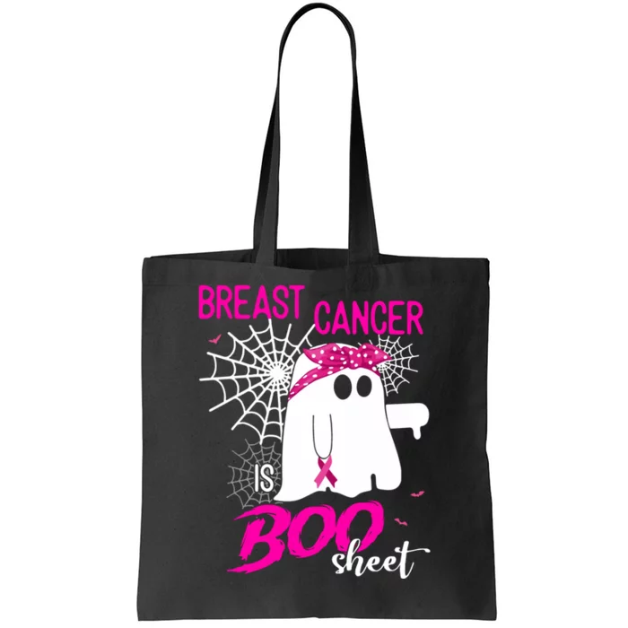 Breast Cancer Is Boo Sheet Halloween Breast Cancer Awareness Tote Bag