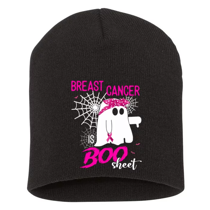 Breast Cancer Is Boo Sheet Halloween Breast Cancer Awareness Short Acrylic Beanie