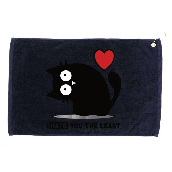 Black Cat | I Hate You The Least | Cats Heart Grommeted Golf Towel