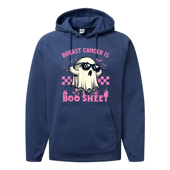 Breast Cancer Is Boo Sheet Halloween Breast Cancer Awareness Performance Fleece Hoodie