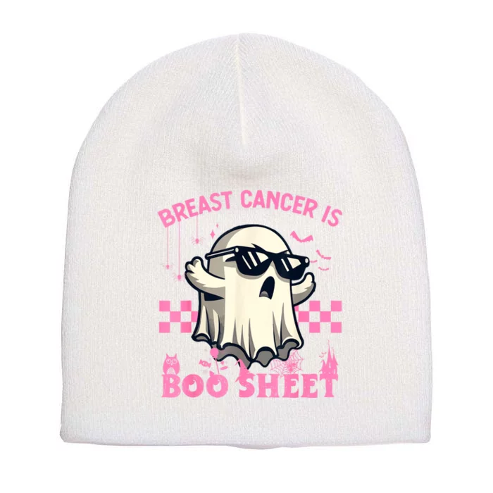 Breast Cancer Is Boo Sheet Halloween Breast Cancer Awareness Short Acrylic Beanie