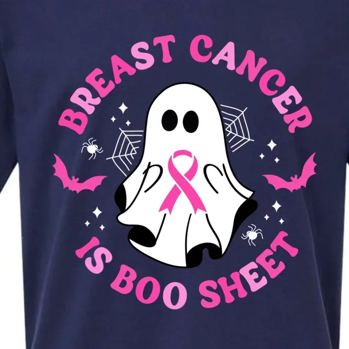 Breast Cancer Is Boo Sheet Awareness Halloween Ghost Gift Sueded Cloud Jersey T-Shirt