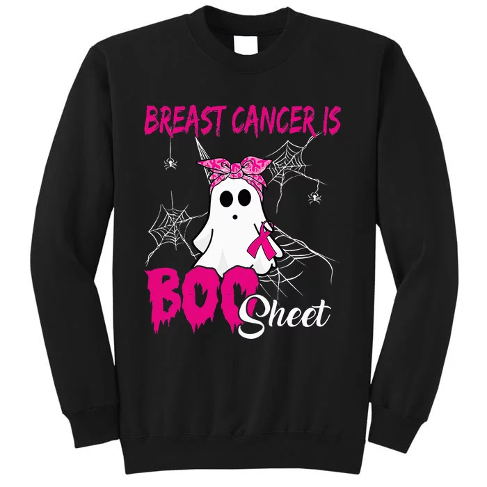 Breast Cancer Is Boo Sheet Halloween Breast Cancer Awareness Tall Sweatshirt