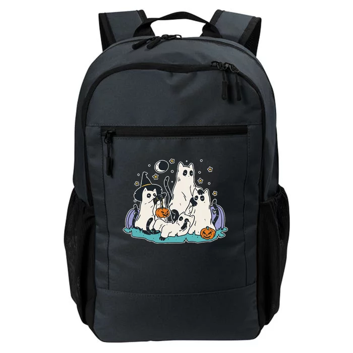 Black Cats In Ghost Costume Cute Women And Halloween Daily Commute Backpack