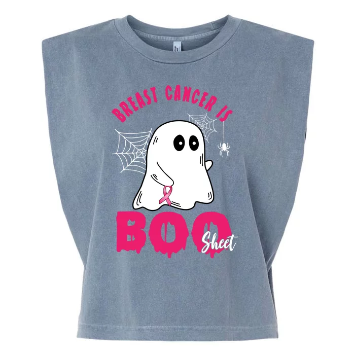 Breast Cancer Is Boo Sheet Halloween Ghost Garment-Dyed Women's Muscle Tee