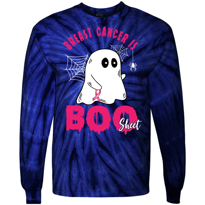 Breast Cancer Is Boo Sheet Halloween Ghost Tie-Dye Long Sleeve Shirt