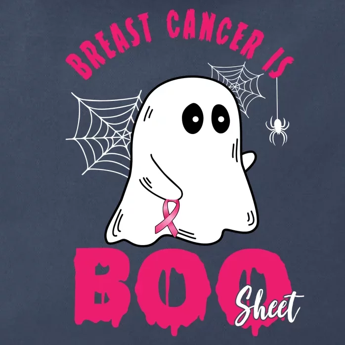 Breast Cancer Is Boo Sheet Halloween Ghost Zip Tote Bag