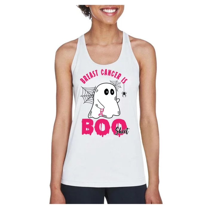 Breast Cancer Is Boo Sheet Halloween Ghost Women's Racerback Tank