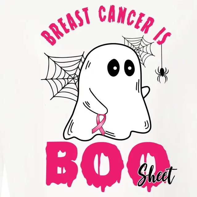 Breast Cancer Is Boo Sheet Halloween Ghost Cropped Pullover Crew