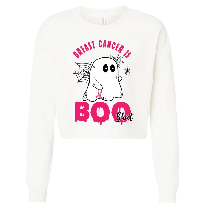 Breast Cancer Is Boo Sheet Halloween Ghost Cropped Pullover Crew