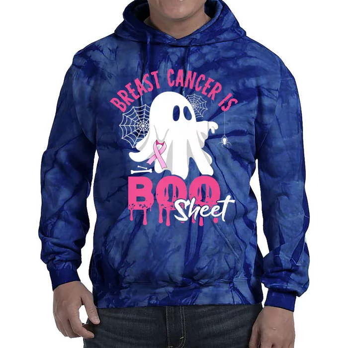 Breast Cancer Is Boo Sheet Halloween Breast Cancer Awareness Tie Dye Hoodie