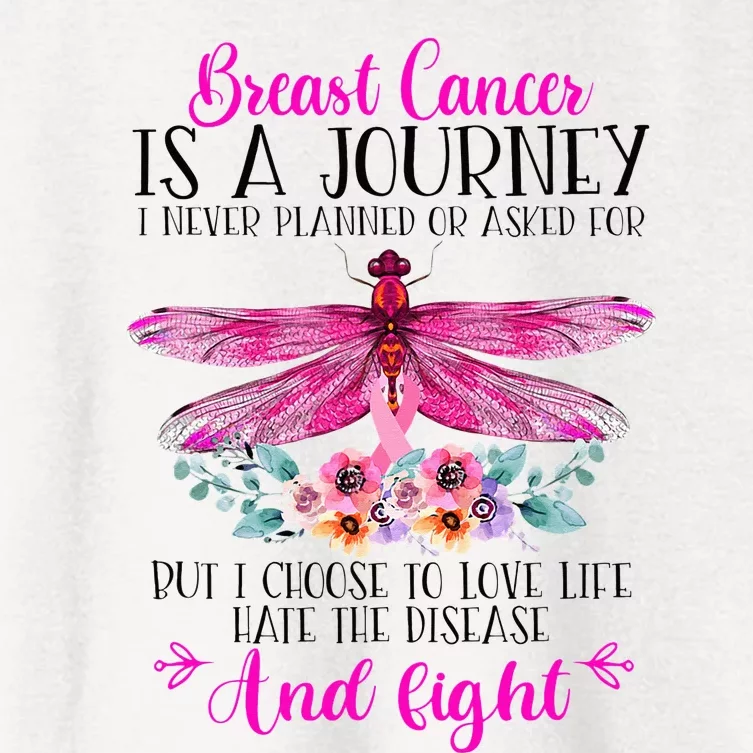 Breast Cancer Is A Journey Breast Cancer Warrior Pink Ribbon Women's Crop Top Tee