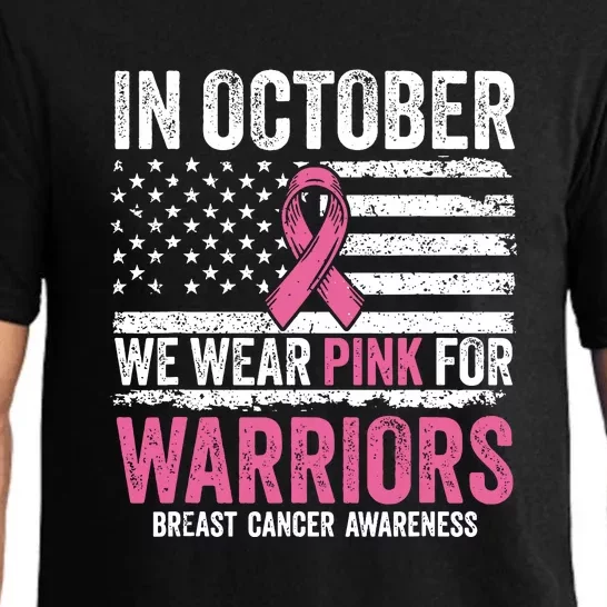 Breast Cancer In October Wear Pink For Warrior Awareness Gift Pajama Set