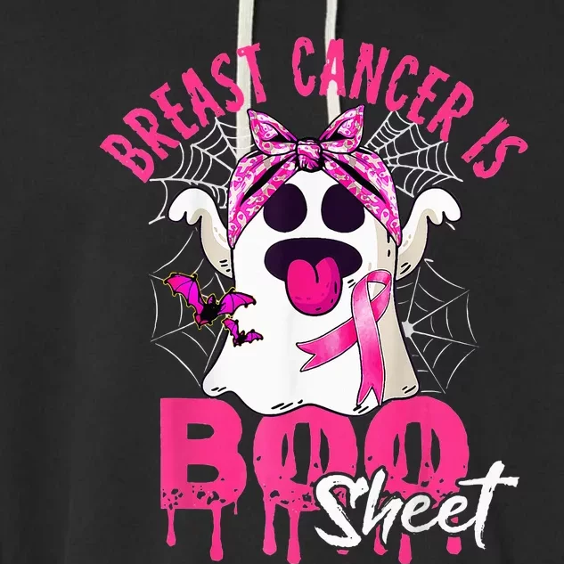 Breast Cancer Is Boo Sheet Halloween Breast Cancer Awareness Garment-Dyed Fleece Hoodie