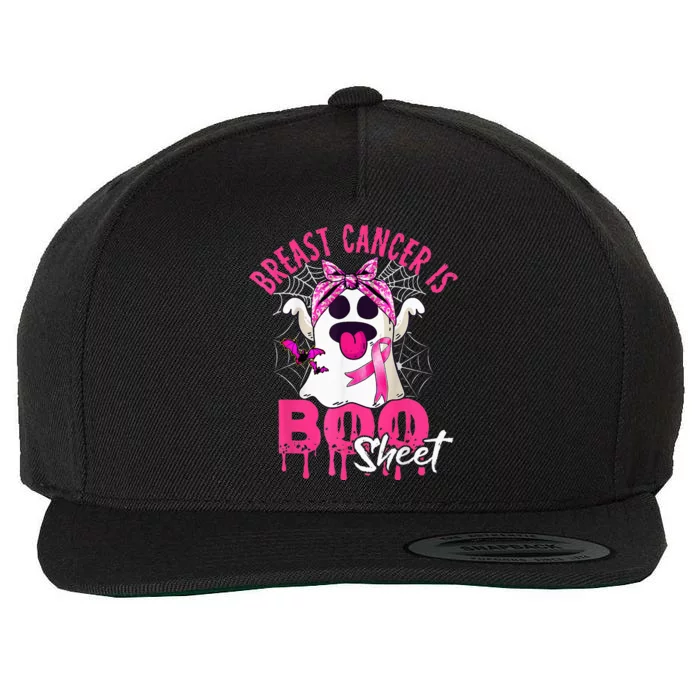 Breast Cancer Is Boo Sheet Halloween Breast Cancer Awareness Wool Snapback Cap