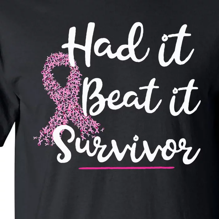 Breast Cancer I Had It I Beat It Survivor Pink Ribbon Gift Tall T-Shirt