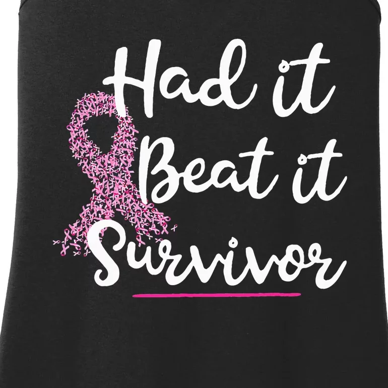 Breast Cancer I Had It I Beat It Survivor Pink Ribbon Gift Ladies Essential Tank