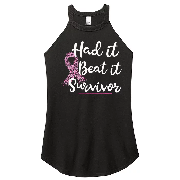 Breast Cancer I Had It I Beat It Survivor Pink Ribbon Gift Women’s Perfect Tri Rocker Tank