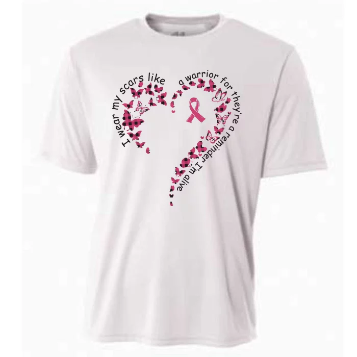 Breast Cancer I Wear My Scars Heart Cooling Performance Crew T-Shirt