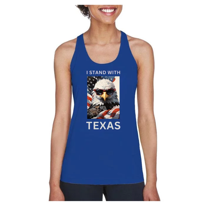 Border Crisis I Stand With Texas Women's Racerback Tank