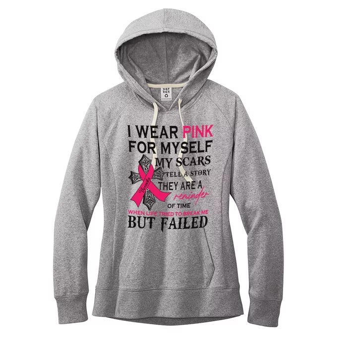 Breast Cancer I Wear Pink For Myself Women's Fleece Hoodie