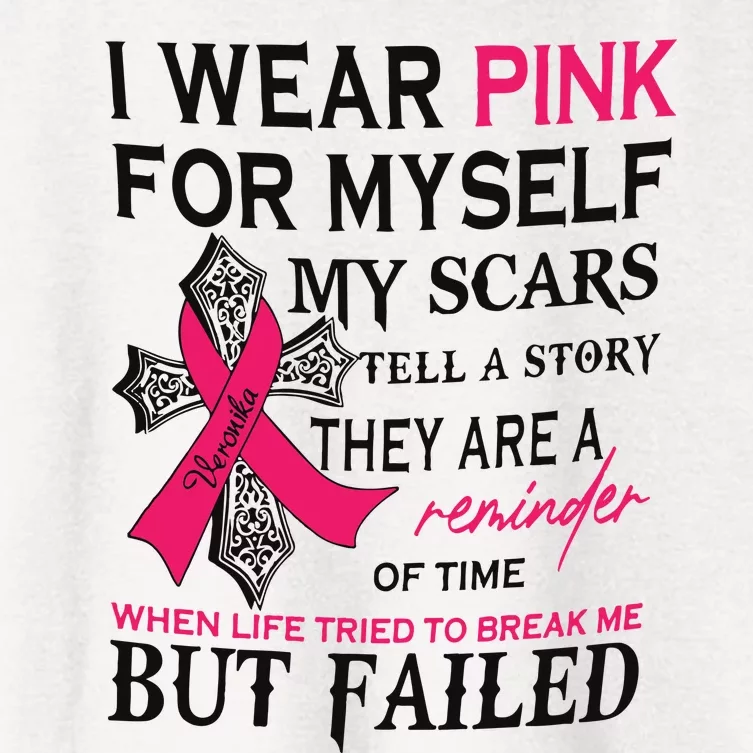 Breast Cancer I Wear Pink For Myself Women's Crop Top Tee