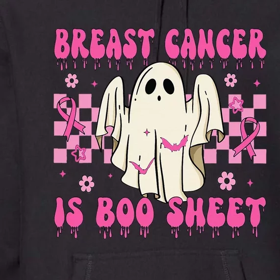 Breast Cancer Is Boo Sheet Halloween Breast Cancer Awareness Premium Hoodie