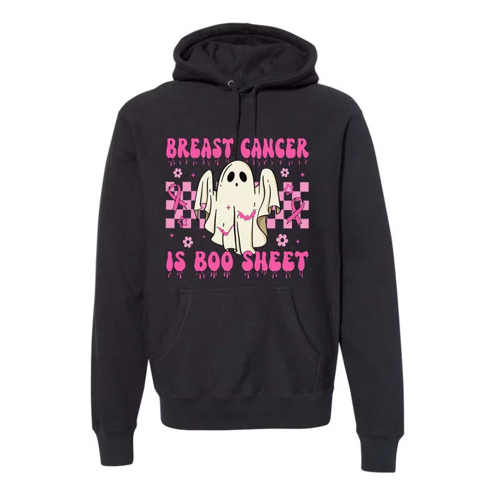 Breast Cancer Is Boo Sheet Halloween Breast Cancer Awareness Premium Hoodie