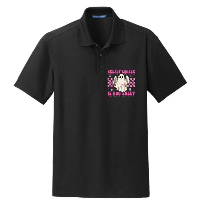 Breast Cancer Is Boo Sheet Halloween Breast Cancer Awareness Dry Zone Grid Performance Polo