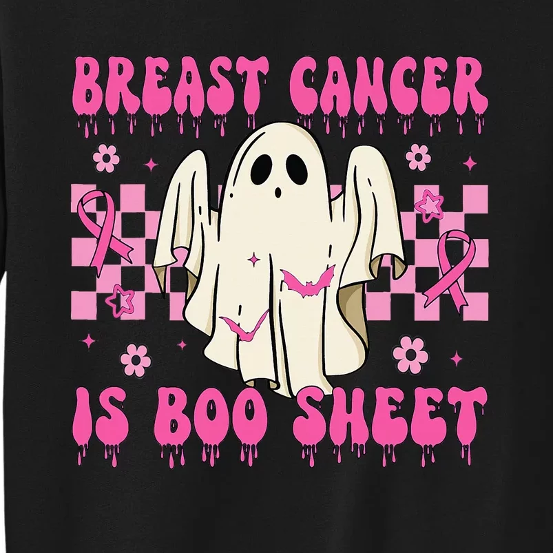 Breast Cancer Is Boo Sheet Halloween Breast Cancer Awareness Tall Sweatshirt