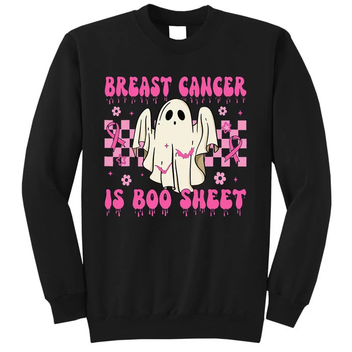 Breast Cancer Is Boo Sheet Halloween Breast Cancer Awareness Tall Sweatshirt