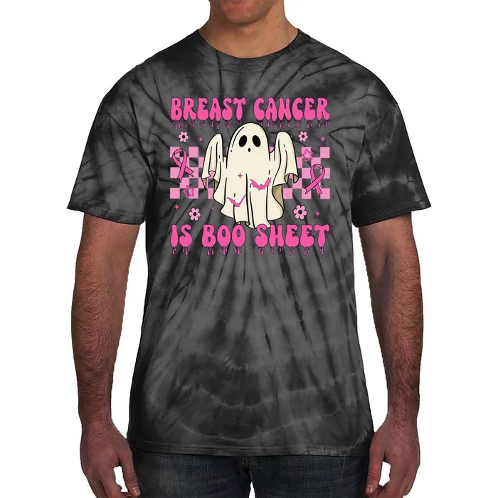 Breast Cancer Is Boo Sheet Halloween Breast Cancer Awareness Tie-Dye T-Shirt