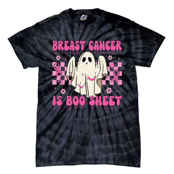 Breast Cancer Is Boo Sheet Halloween Breast Cancer Awareness Tie-Dye T-Shirt