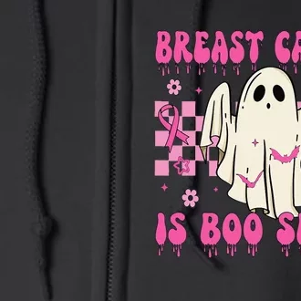 Breast Cancer Is Boo Sheet Halloween Breast Cancer Awareness Full Zip Hoodie