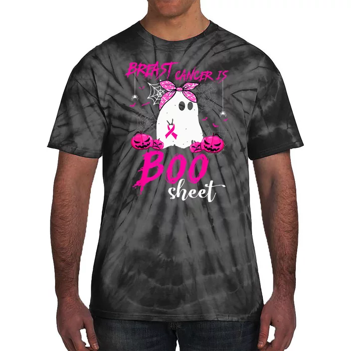 Breast Cancer Is Boo Sheet Breast Cancer Warrior Halloween Tie-Dye T-Shirt