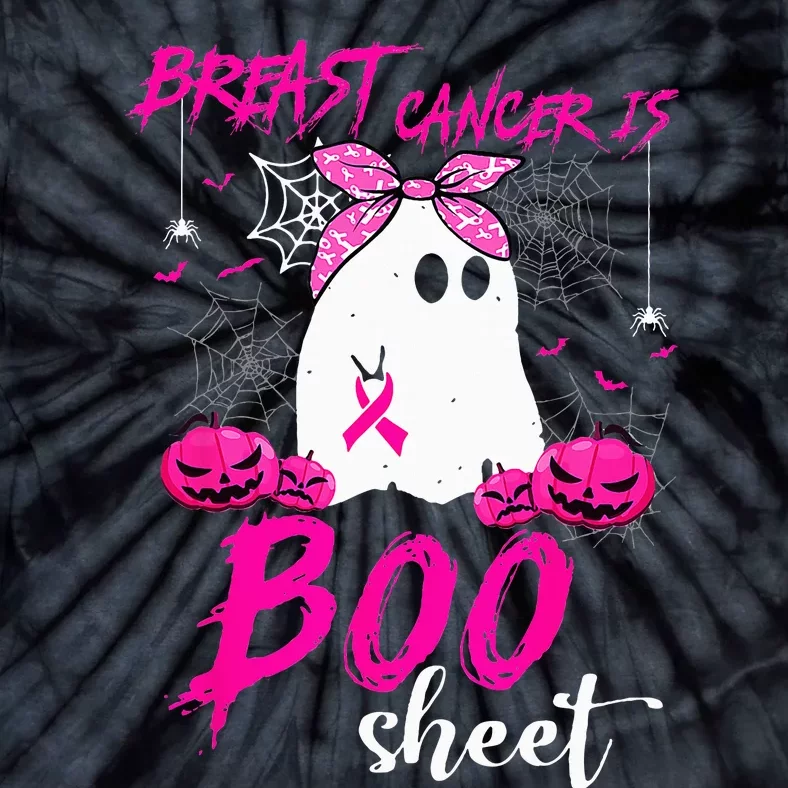 Breast Cancer Is Boo Sheet Breast Cancer Warrior Halloween Tie-Dye T-Shirt