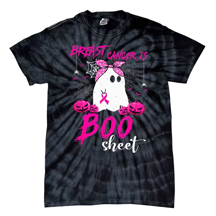 Breast Cancer Is Boo Sheet Breast Cancer Warrior Halloween Tie-Dye T-Shirt