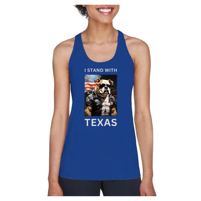 Border Crisis I Stand With Texas Women's Racerback Tank