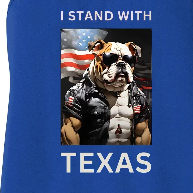 Border Crisis I Stand With Texas Women's Racerback Tank